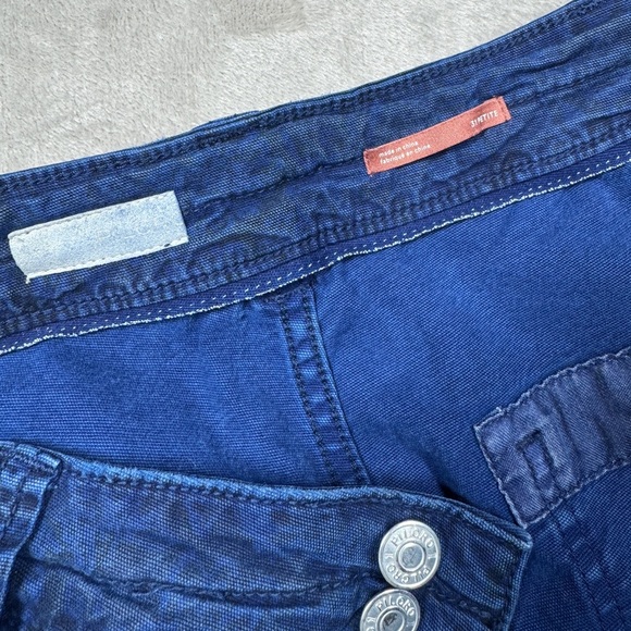 Anthropologie Pilcro The Wanderer Blue Black Floral Cargo Distressed Pants 31P - Picture 3 of 17